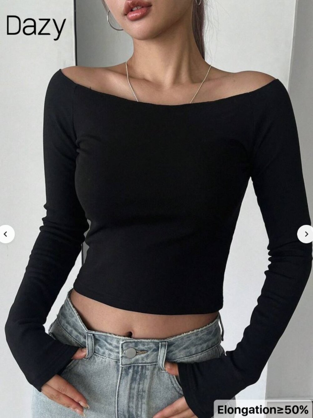 DAZY Women's Crew Neck Solid Color Thermal Lined Thermal Tight Fit Thick T-Shirt